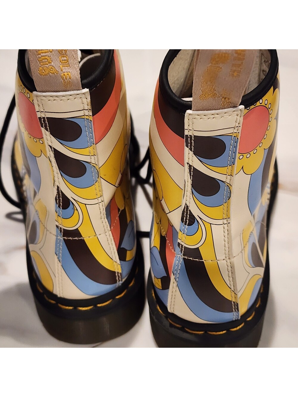 Rare Dr. Martens Vegan 1460 Retro Ray Kemble Psychedelic Boots Men’s 11 - Picture 6 of 12